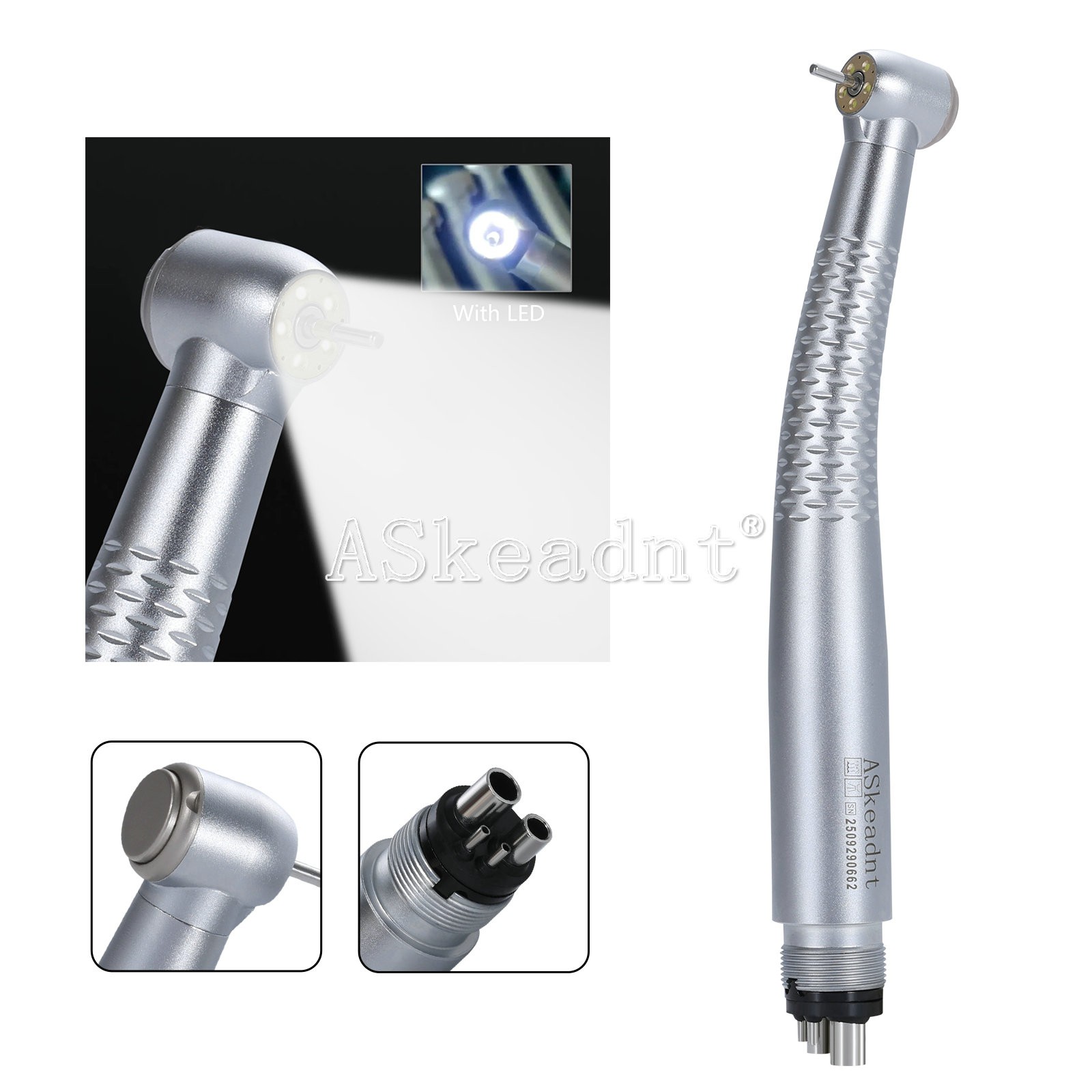 Dental LED E-generator Shadowless Ring Ceramic Handpiece 5 Water Spary 4Holes
