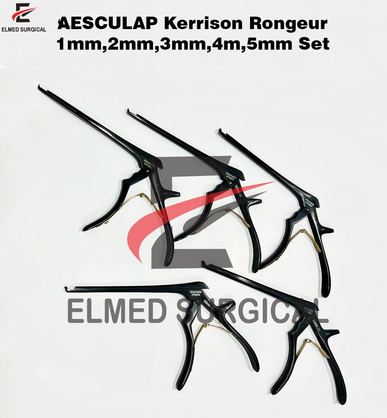AESCULAP ​​Kerrison Rongeur 1mm,2mm,3mm,4m,5mm Set