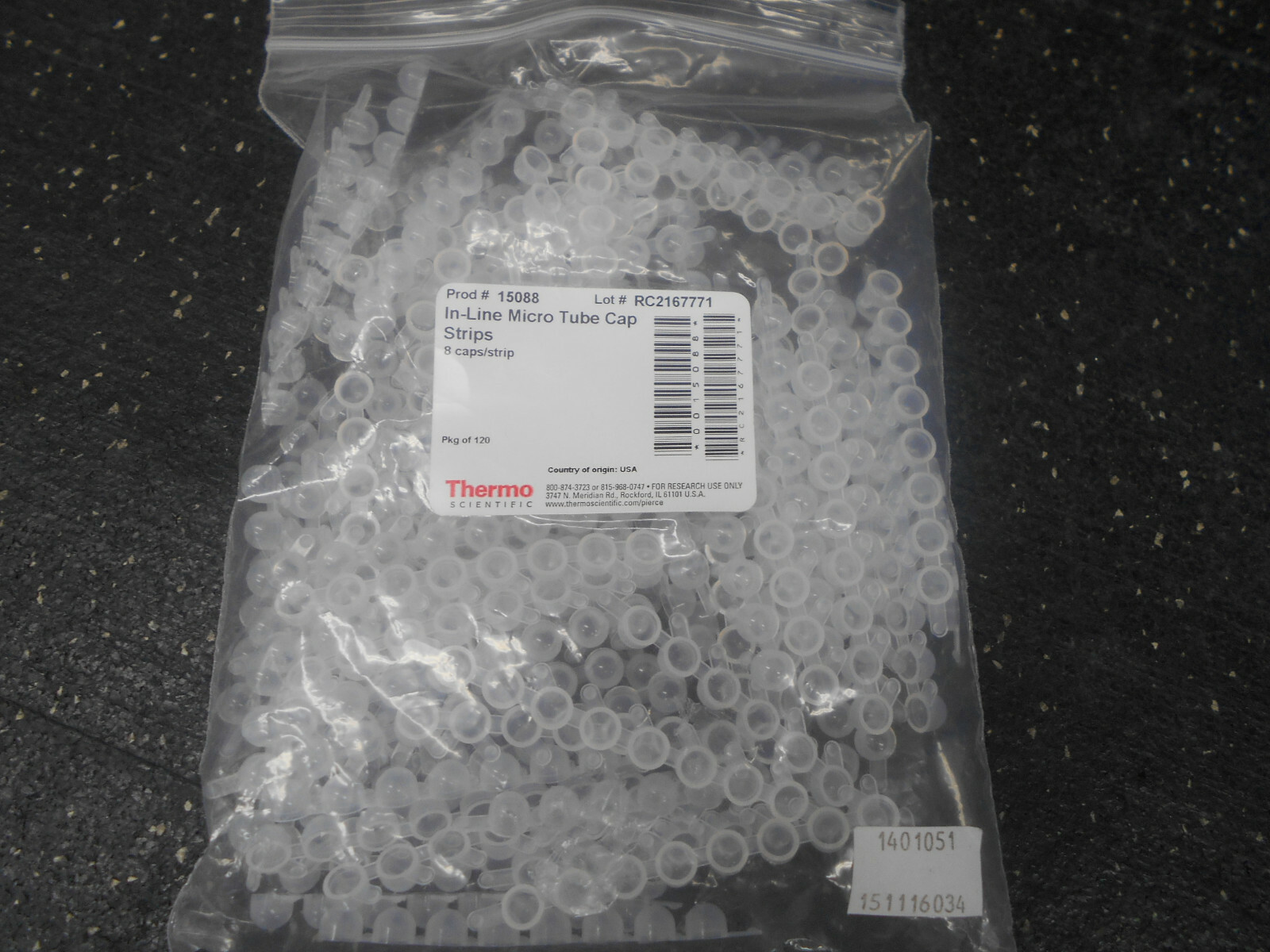 THERMO SCIENTIFIC 15088 IN-LINE MICRO TUBE CAP STRIP 8CAPS/STRIP 120/PK
