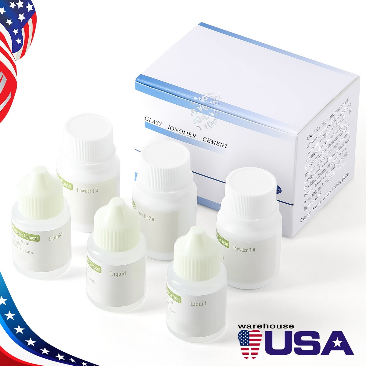 Dental Permanent Glass Ionomer Cement Crown Bridge fixing Lining Luting Glue