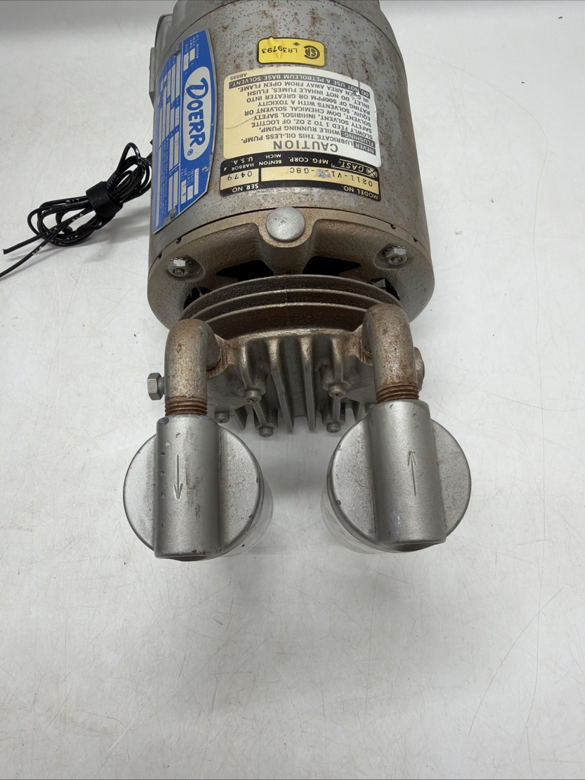 Doerr Gast Vacuum Pump 1/6hp 1725 rpm