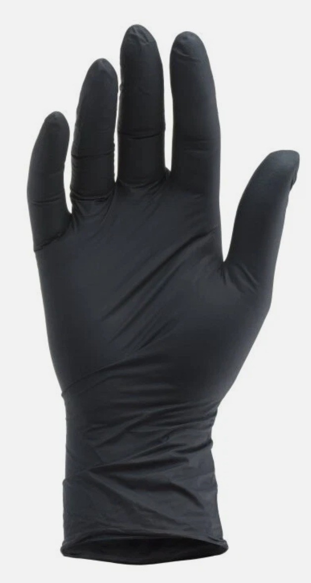MONOGRAM NITRILE POWDER-FREE GLOVES MEDIUM BLACK 250 EACH DAMAGE LOT OF 6