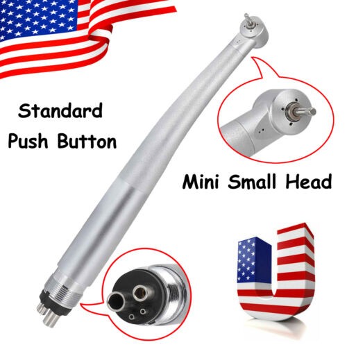 2Pcs Dental High Speed Handpiece Pediatric Push Button Mini Small Head 4 Hole US