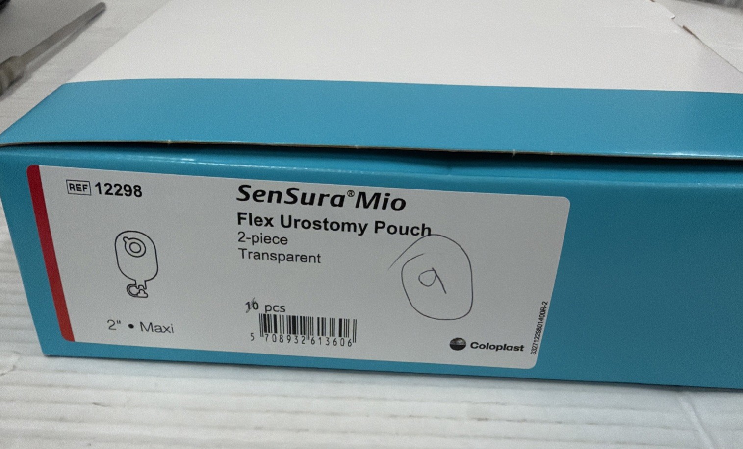 Coloplast 12298 SenSura® Mio Flex Urostomy Pouch, 2″, Maxi, Transparent, 9/Box
