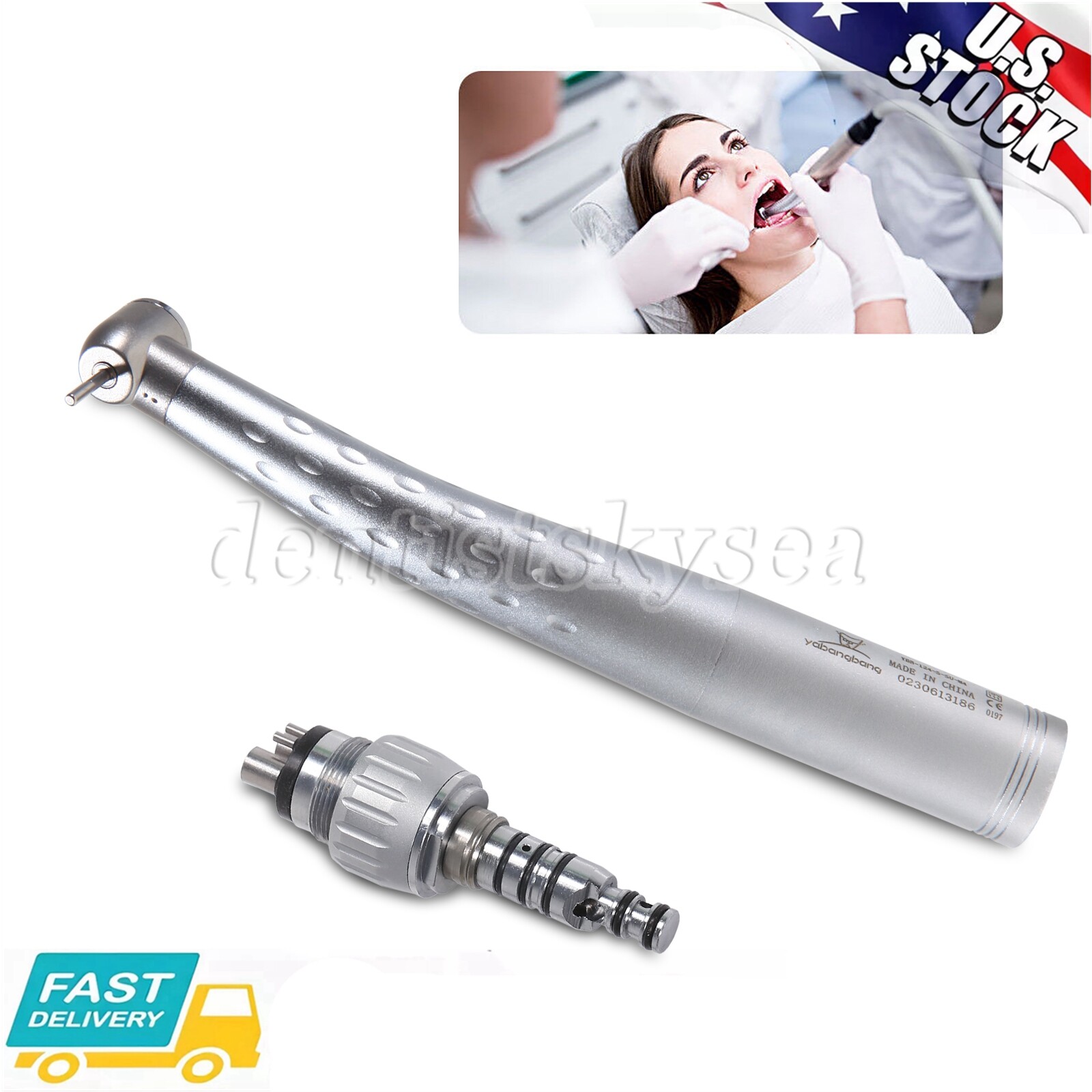 Yabang Dental High Speed Handpiece + 4Hole Quick Coupler Swivel Fit KaV GB4
