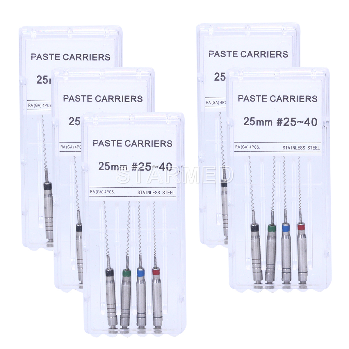 5X Dental Endodontics Root Canal File Paste Carriers Spiral Fillers #25-40 25mm