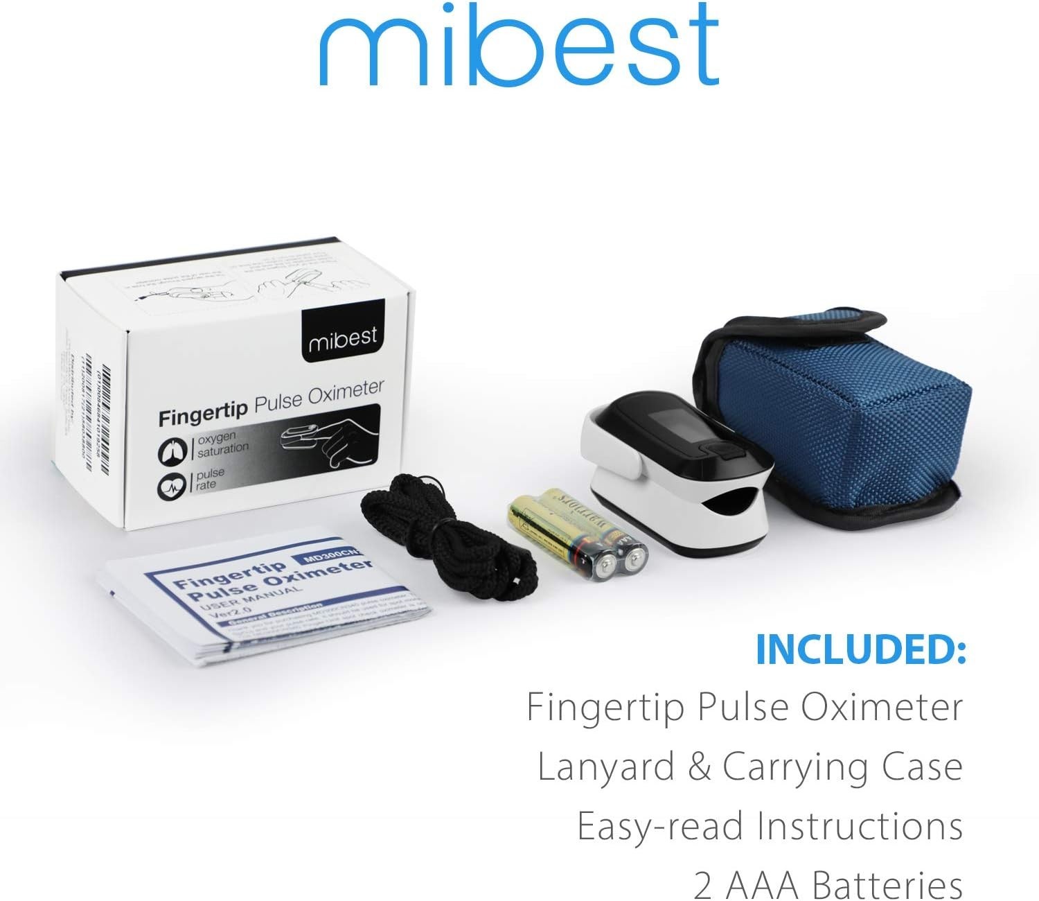 Pulse Oximeter Oxygen Sensor Finger Blood SpO2 Heart Rate Monitor Compact