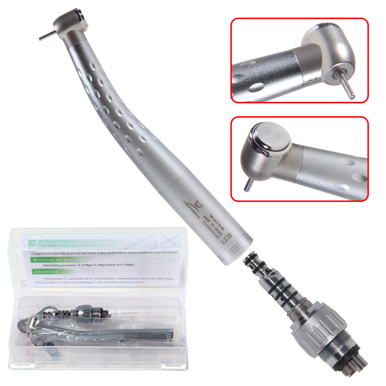 Dental High Speed Handpiece / 4H Quick Coupler Swivel Fit KaV Standard Head GB4