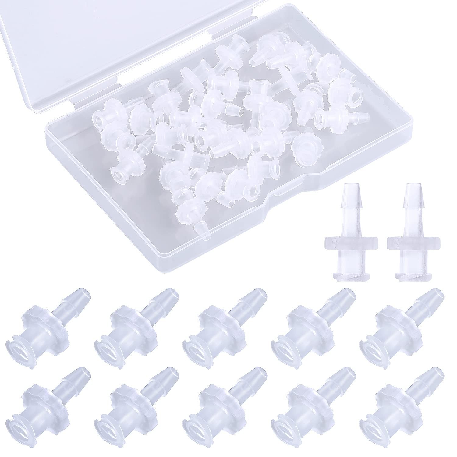 30Pcs Syringe Adapter, Clear Female Luer Lock 1/8″ Luer Lock Connector Kit to Sy