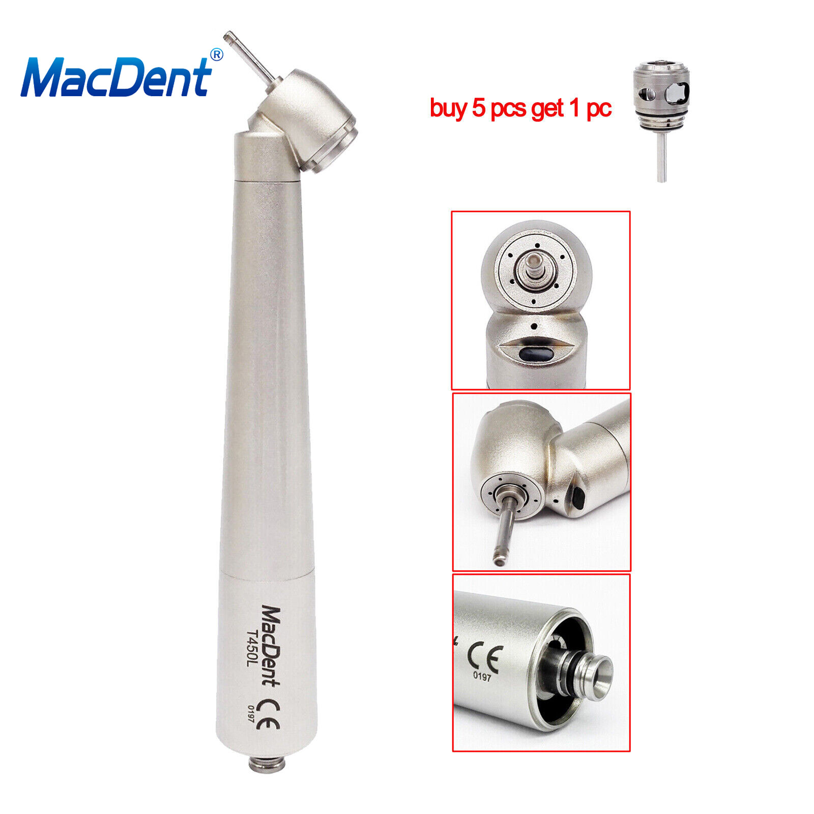 Dental 45 Degree Angle Surgical Handpiece KaVo NSK Coupler 4 Holes 6 Pins