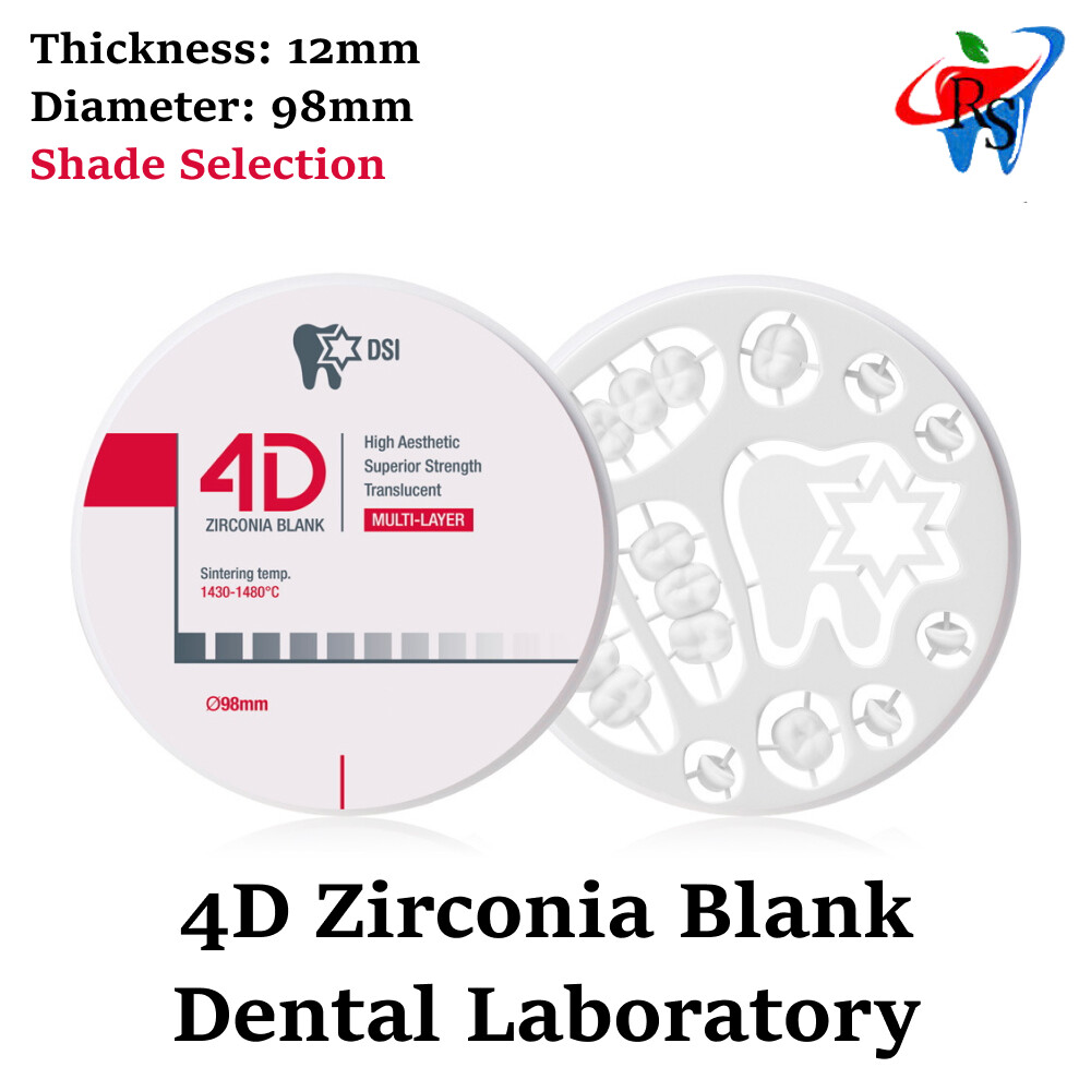 Crown & Bridge Dental Lab Milling RS 4D Zirconia Blank Disc Thickness 12mm