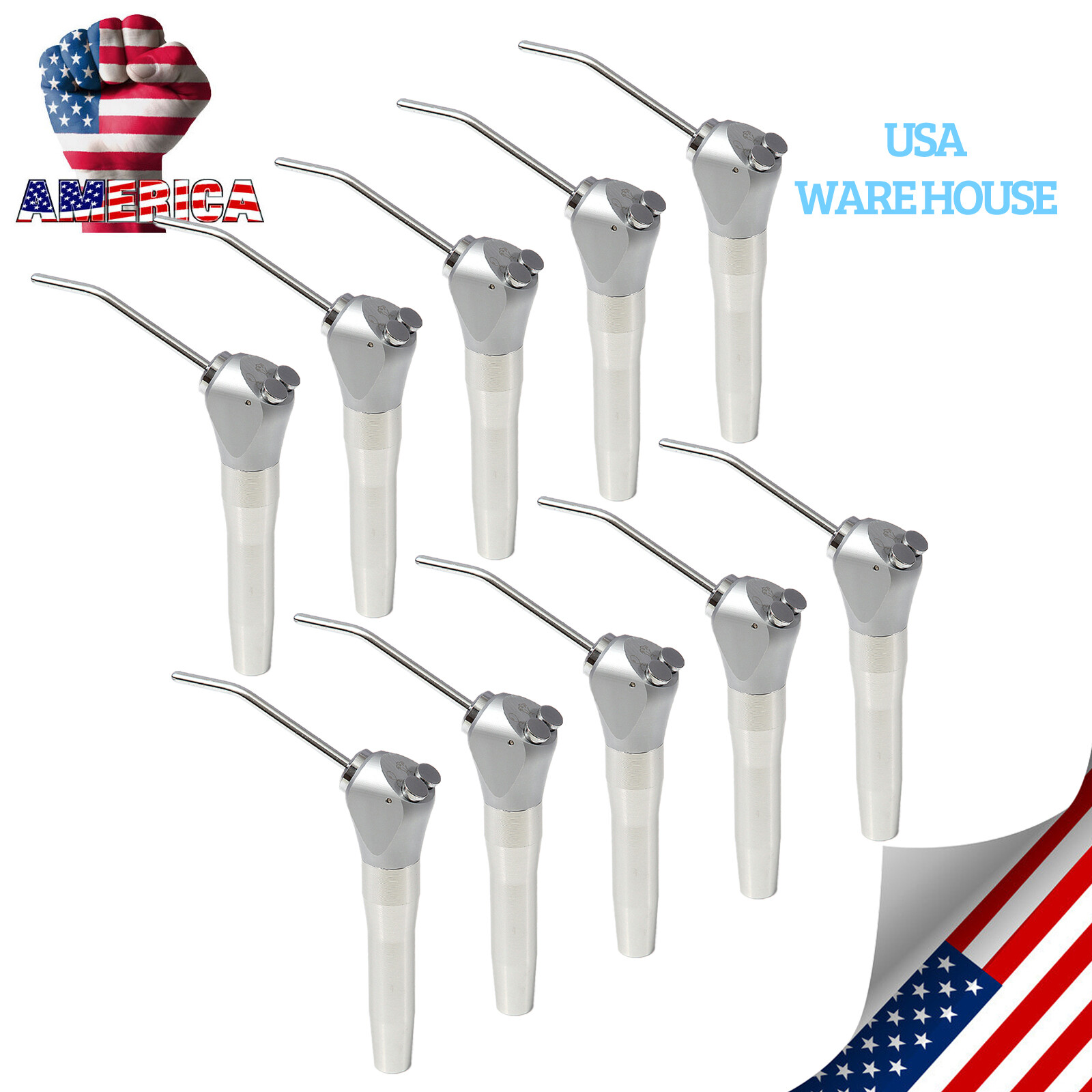1-10x Dental Air Water Spray Triple 3 Way Syringe with Nozzles/Tips/tubes po