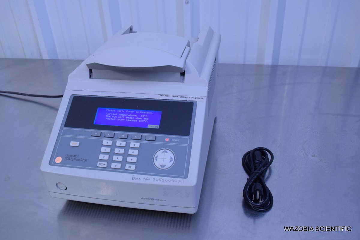 APPLIED BIOSYSTEMS GENEAMP PCR SYSTEM 9700 THERMAL CYCLER DUAL 384 WELL BLOCKS