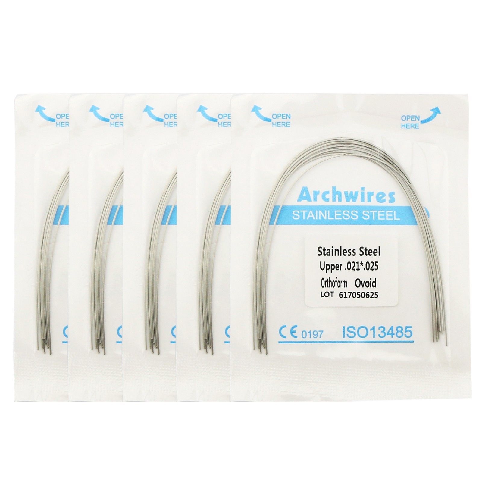 100 Dental Orthodontic Rectangular Stainless Steel Arch Wire Ovoid/Nature/Square