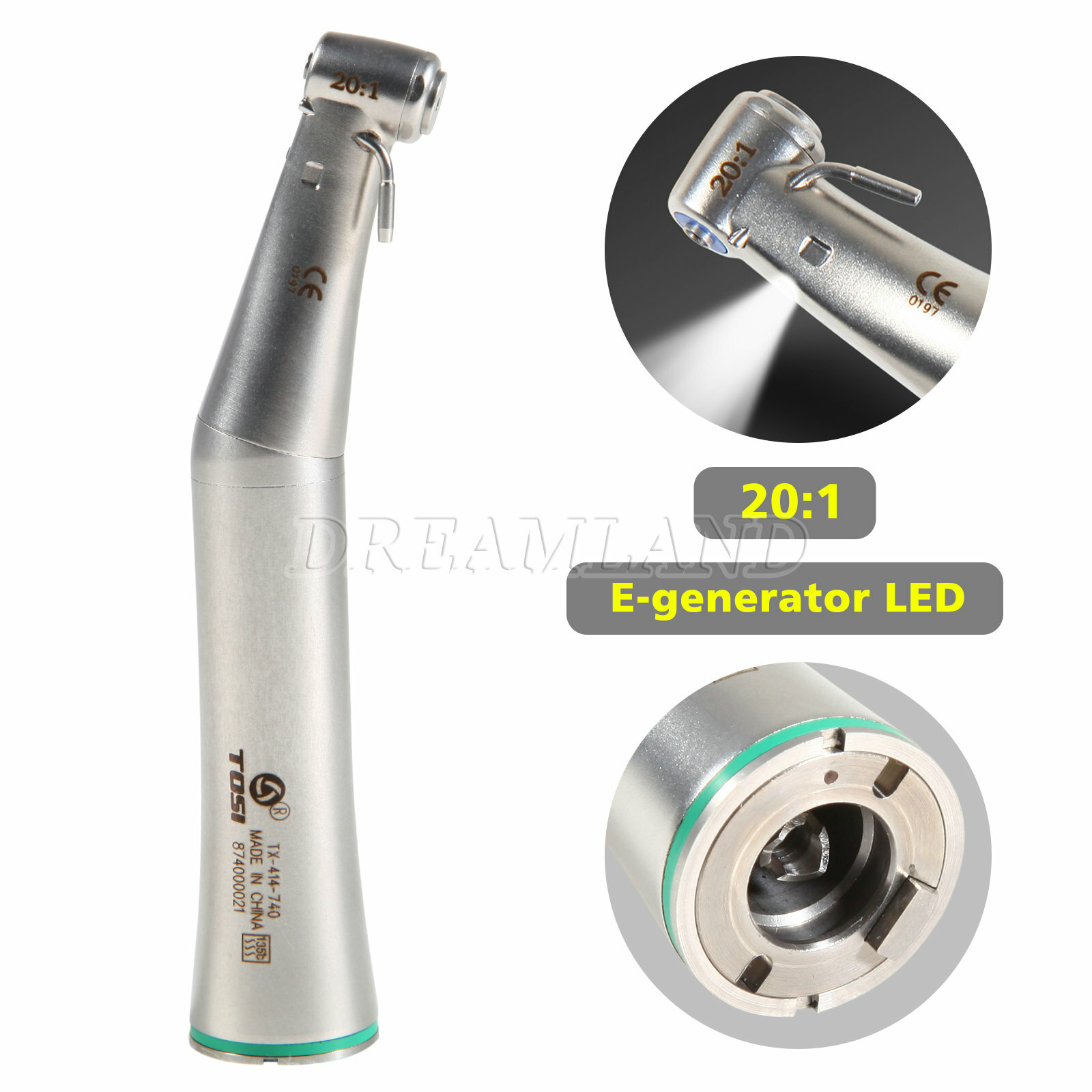 Dental LED E-generator 20:1 Detachable Contra Angle Implant Handpiece E-type