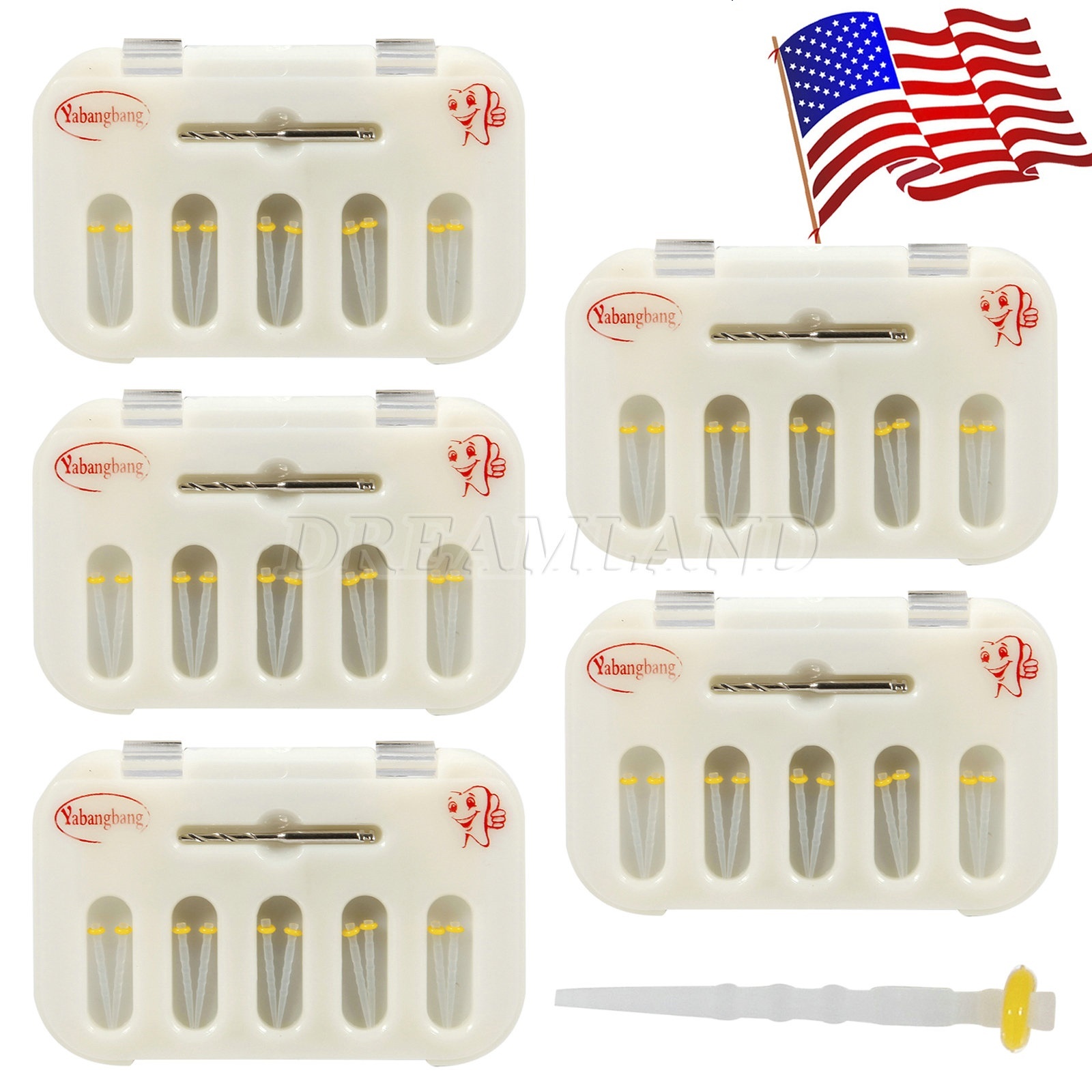 50PCS Dental Fiber Post Resin Post Screw Thread Quartz & 5-Drills USA SFP-Z