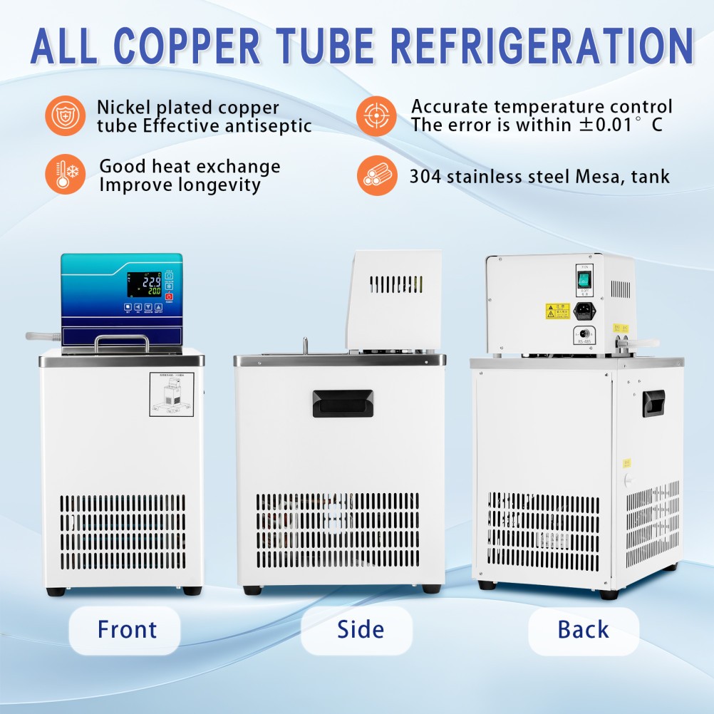 Lab Chiller Circulator 6L -20℃ 100℃ 110V Recirculating Cooling Water Bath Pump