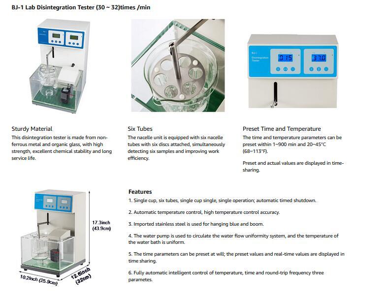 Industrial Single cup Tablet Disintegration Tester 110V 600W Lab Equipment BJ-1