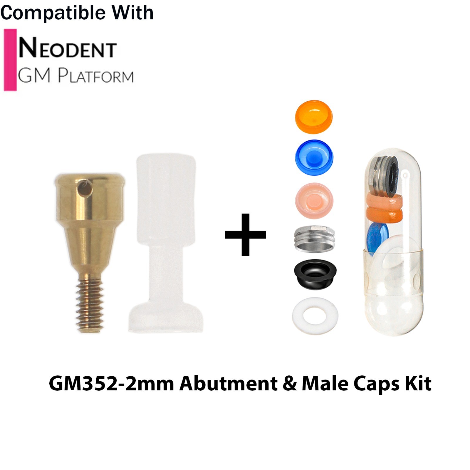 For NEODENT GRAND MORSE Locator Abutments 1-6mm GH & Overdenture Male Cap Kit