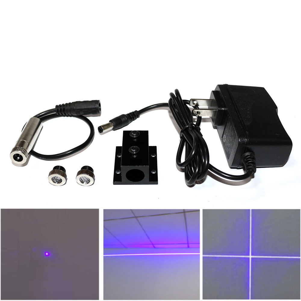 405nm 50mw 12x40mm Violet/Purple Dot Line Cross Laser Diode Module 12x40mm 5VDC