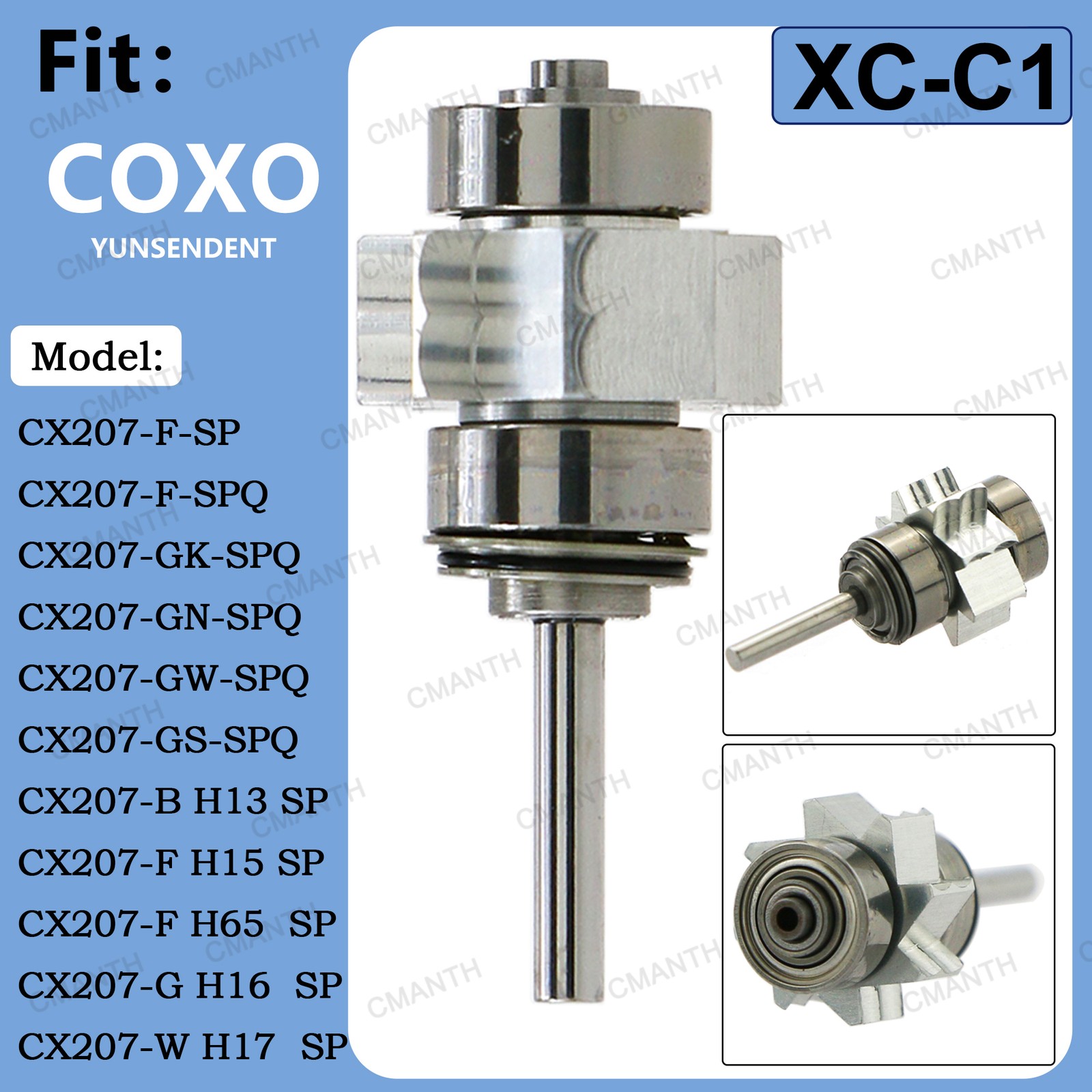 Dental Turbine Cartridge Air Rotor Standard Fit COXO CX207 High Speed Handpiece