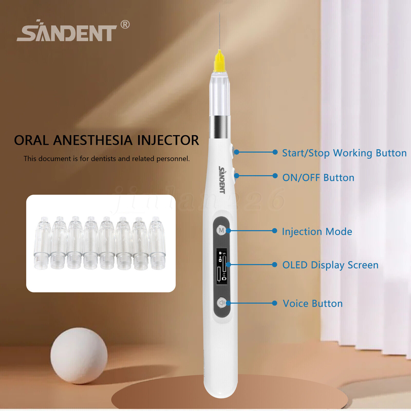 Dental Anesthesia Injector Wireless Oral Local Injection LCD Display