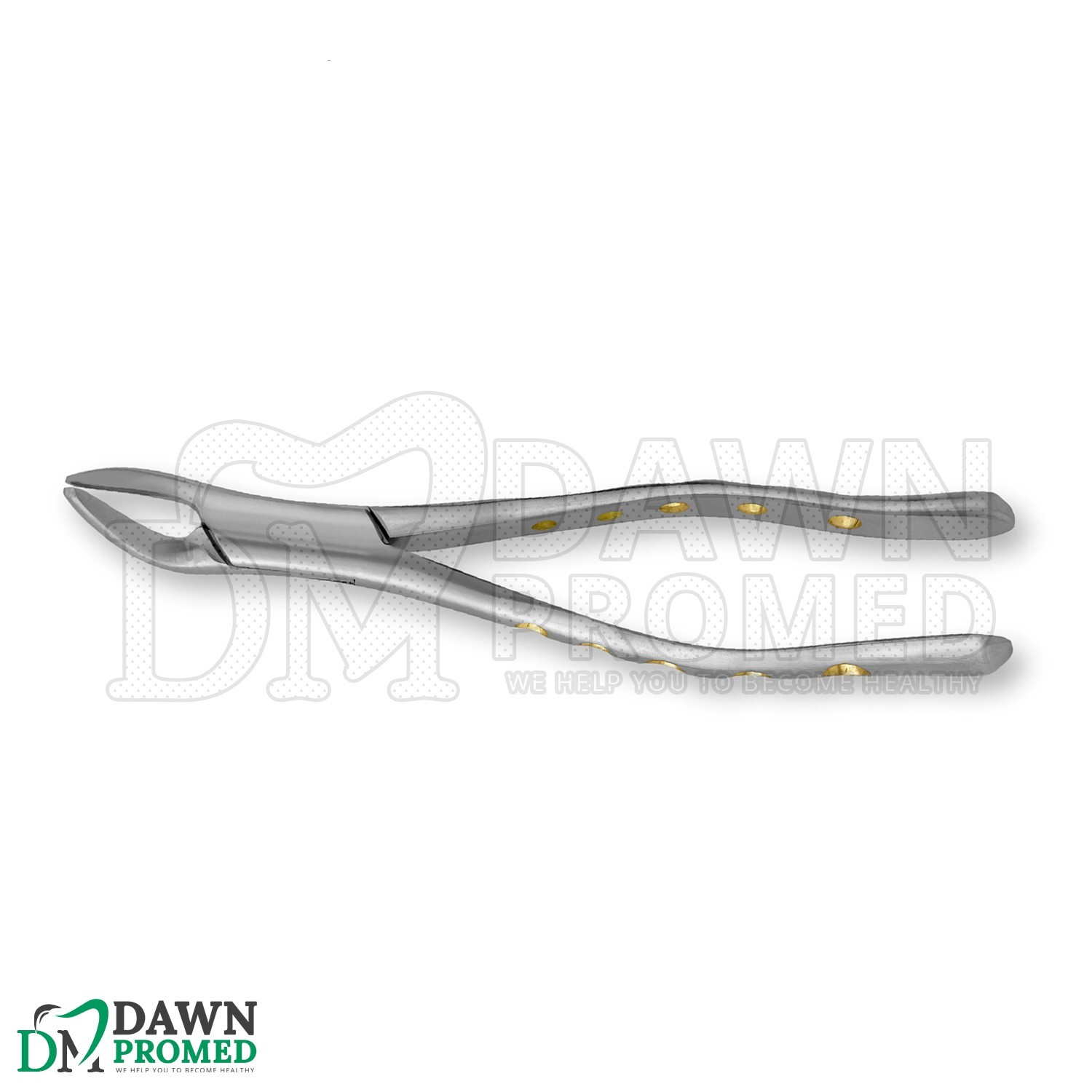 Dental Extracting Forceps #151 P-1 Gold Hollow Python Grip Handle German Grade