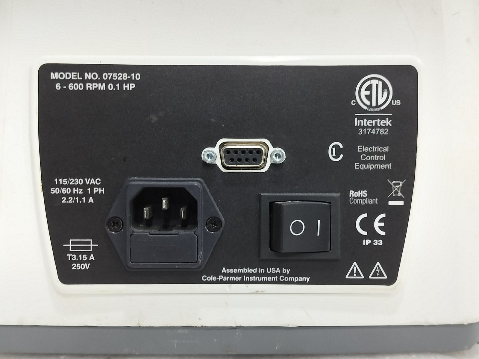 Cole-Parmer Masterflex L/S 07528-10 Pump w/ Easy-Load II 77200-62 Pump Head
