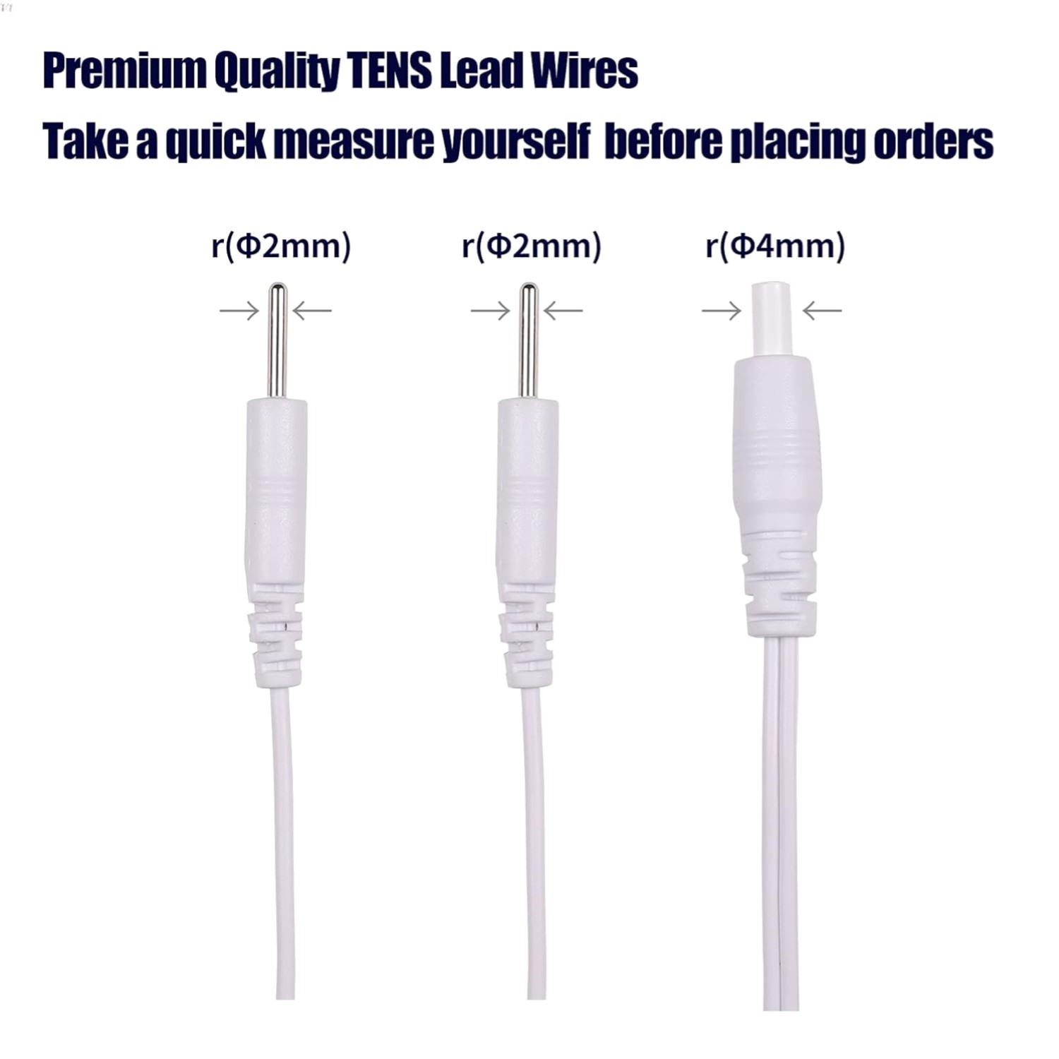 2 Count TENS Wires Pin Electrode Wires for TENS Unit Electrodes Cords Lead Wi…