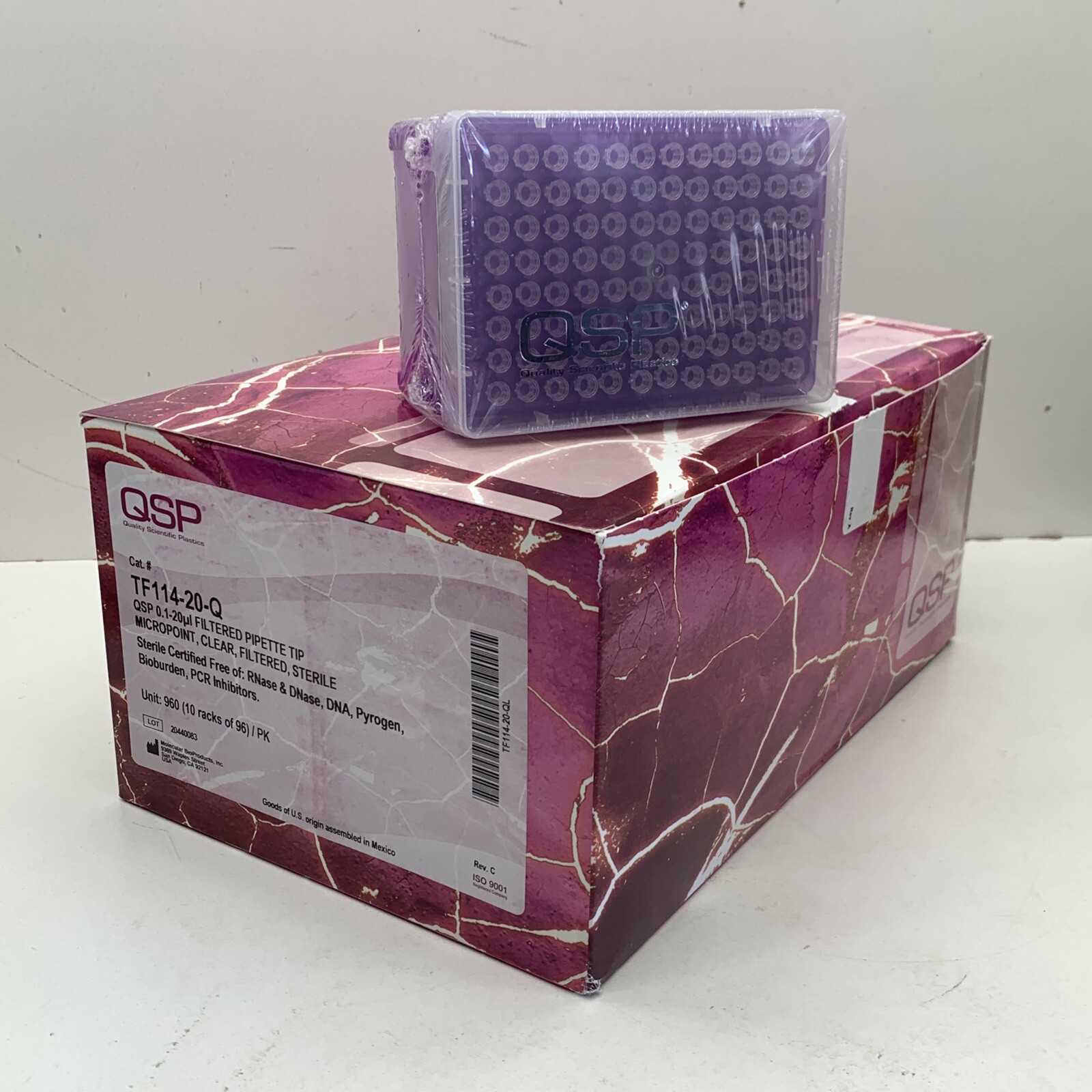 Case (4800) QSP TF114-20-Q Sterile Filtered Pipette Tip 0.1-20uL Universal Fit