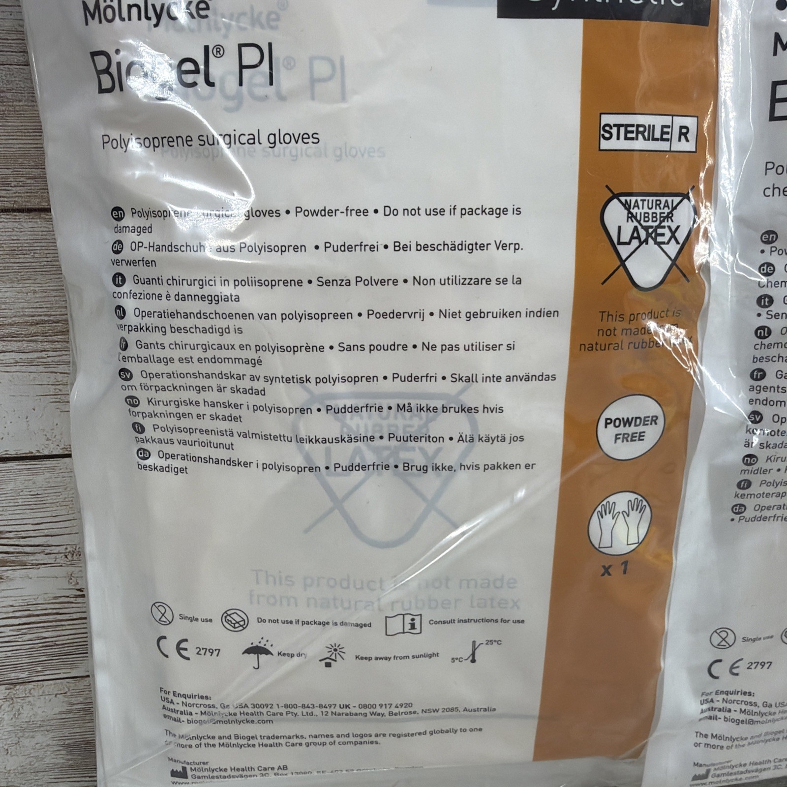 Biogel PI Surgical Gloves Sterile PF Molnlycke, *18 Pair* Size: 7.5 *See Dates*