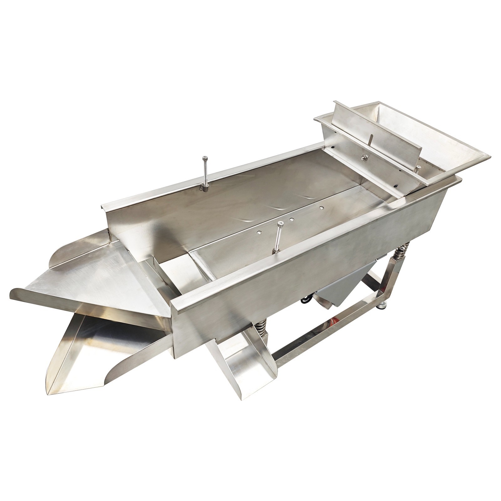 110V Stainless Steel Linear Vibrating Screen Electric Three-layers Linear Sieve
