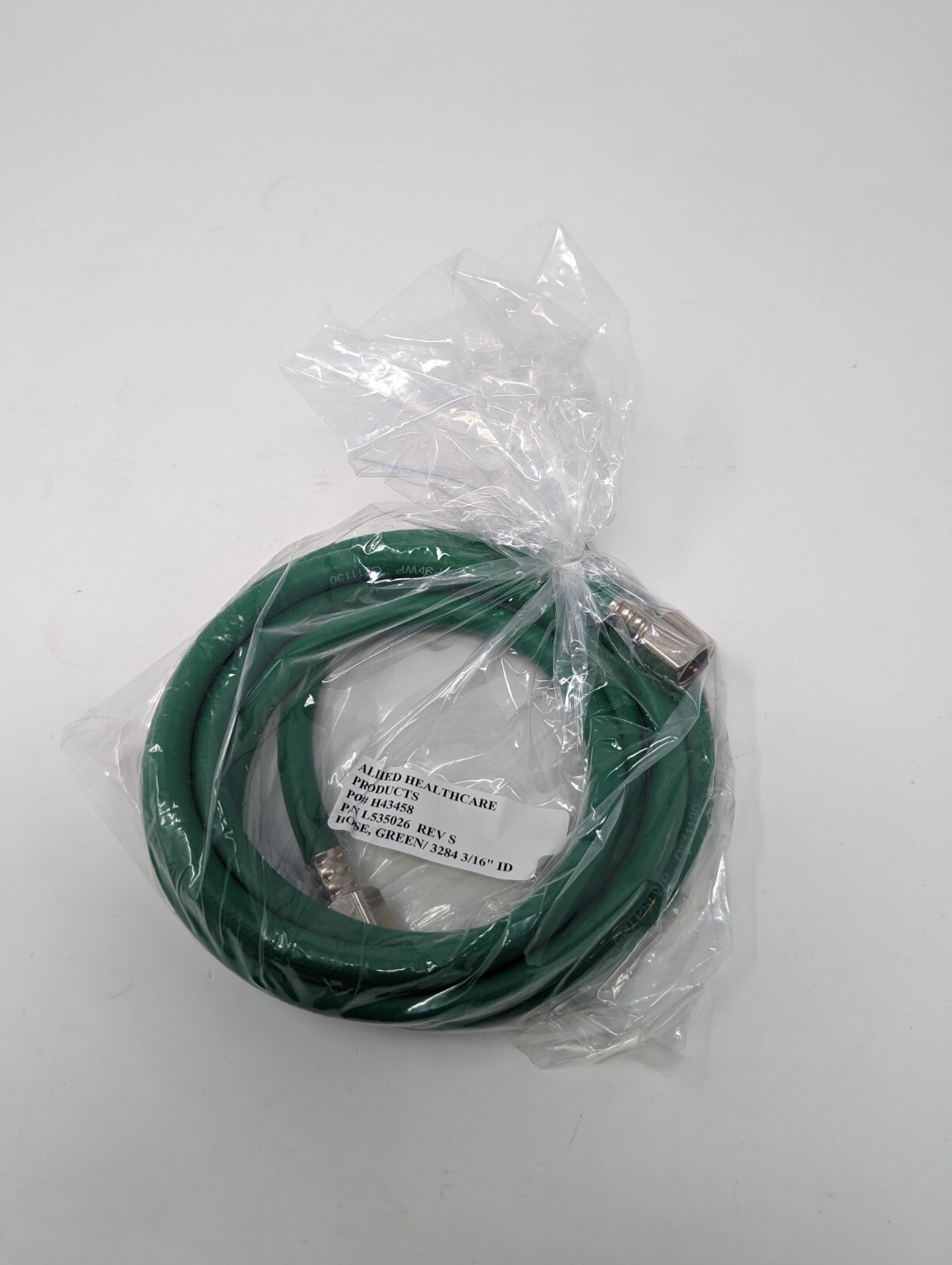 Allied Healthcare L535026 6 Feet Green Oxygen Hose 3/16″ Diss Fittings O2