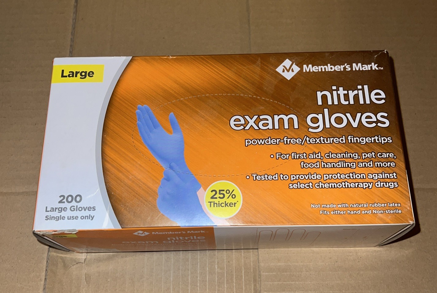 Member’s Mark Large LG Nitrile Exam Gloves 200 Count Powder Free Fresh Stock NEW