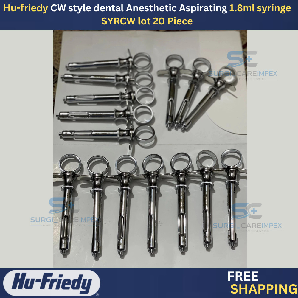 Hu-friedy CW style dental Anesthetic Aspirating 1.8ml syringe SYRCW lot 20 Piece