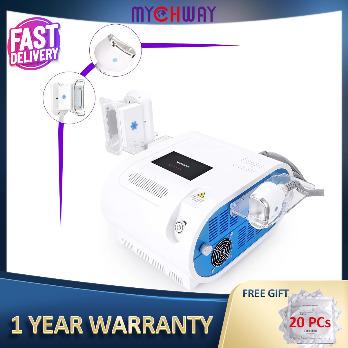 2 Probe Cool Freeze Machine for Double Chin Reduction & Body Care Salon Studio