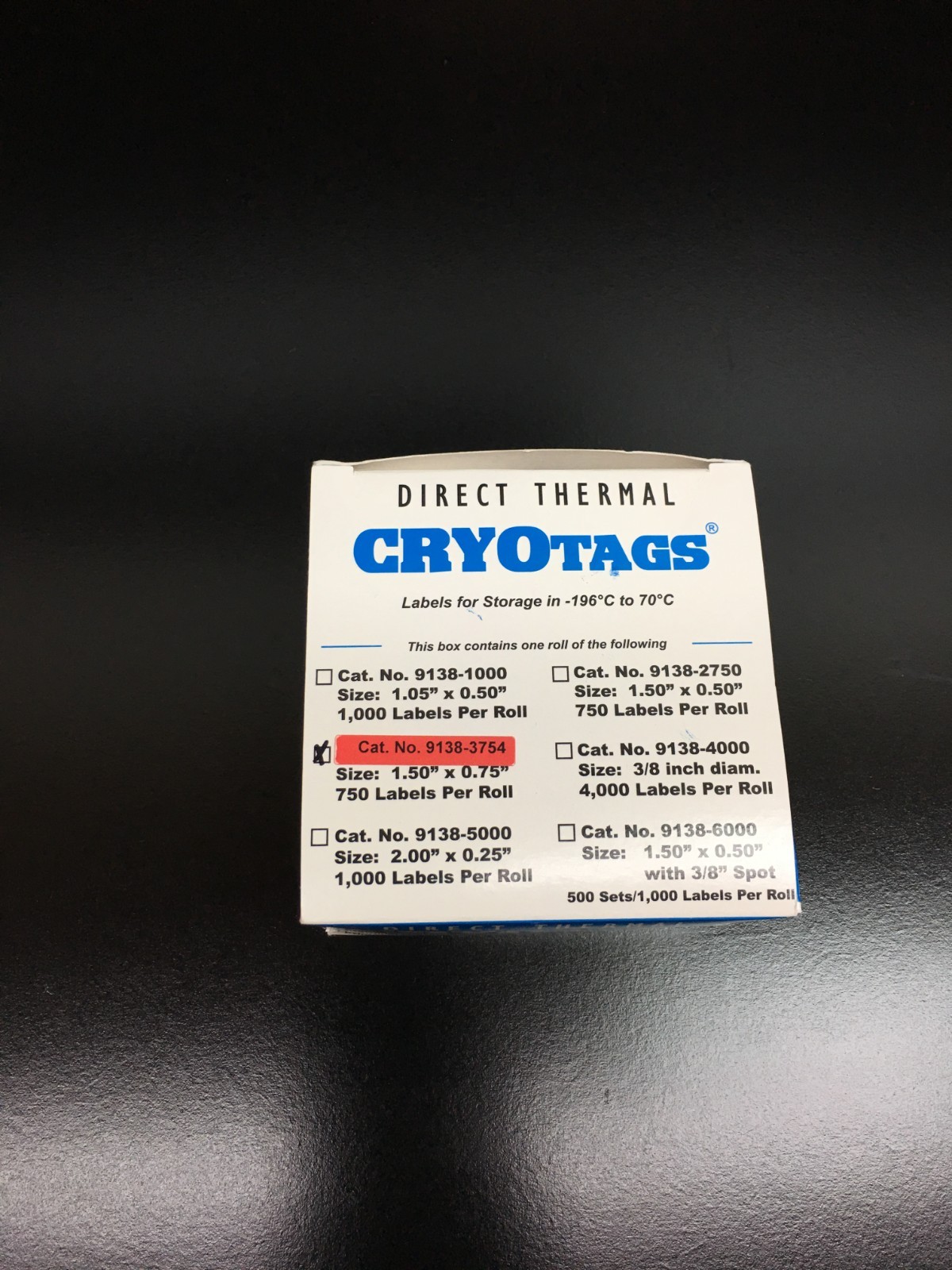 Cryotags Direct Thermal Cat No 9138-3754