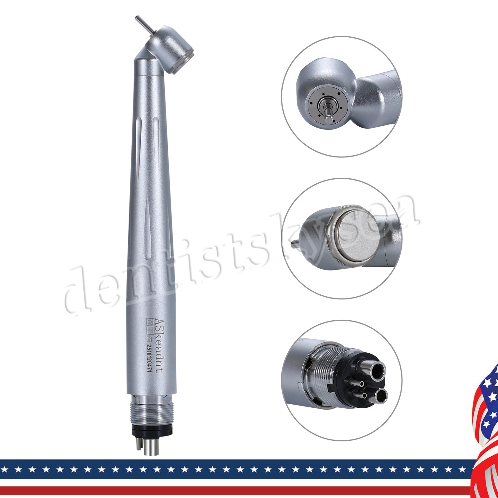 Dental 45 Degree High Speed Handpiece 4Holes Air Turbine WCA4 Push Button WCA4