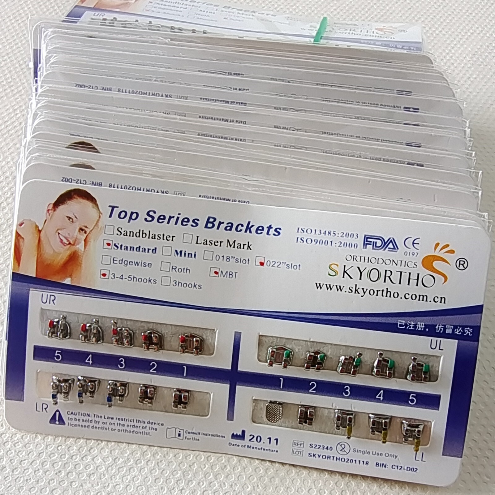 20pc/Kit Dental Orthodontic Bracket Braces Teeth Alignment Straightening MBT