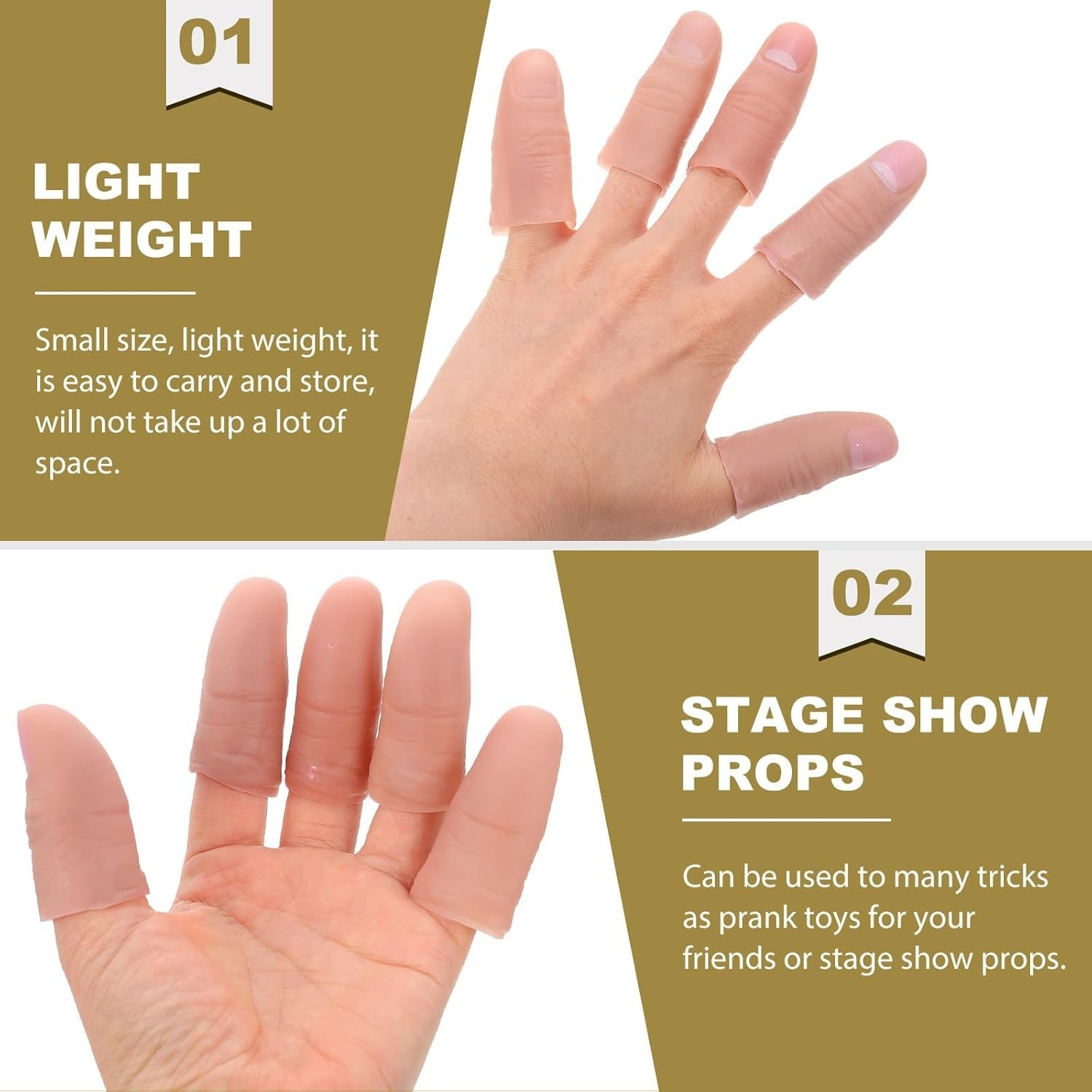 Prosthetic Fingertip 40 Pcs 40 Pcs Simulation Props Trick Fingers Silicone Fi…