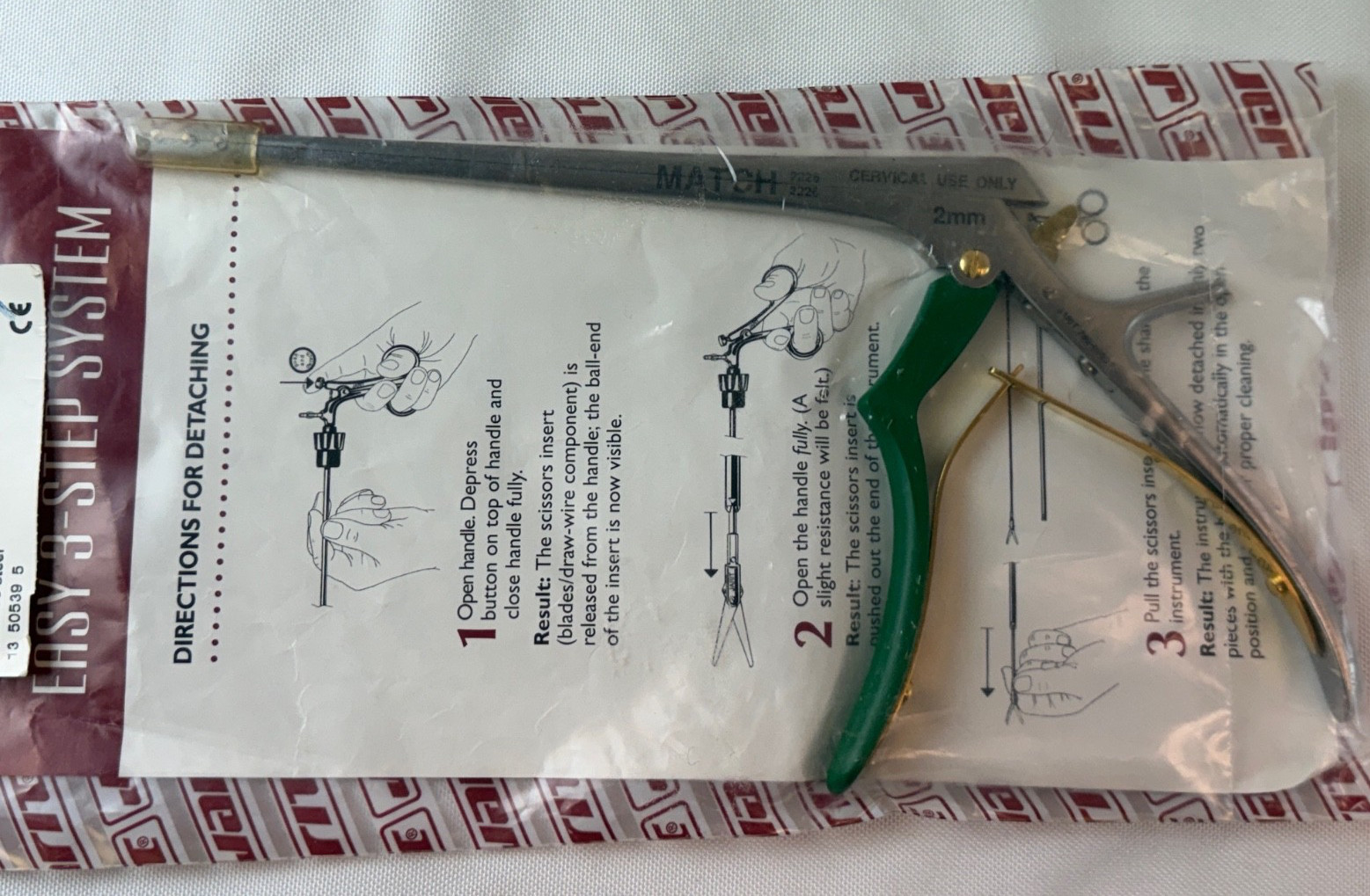 Jarit 280-060DT Detachable Cervical Kerrison Rongeur 2mm x 40° Up x 7″ Neuro