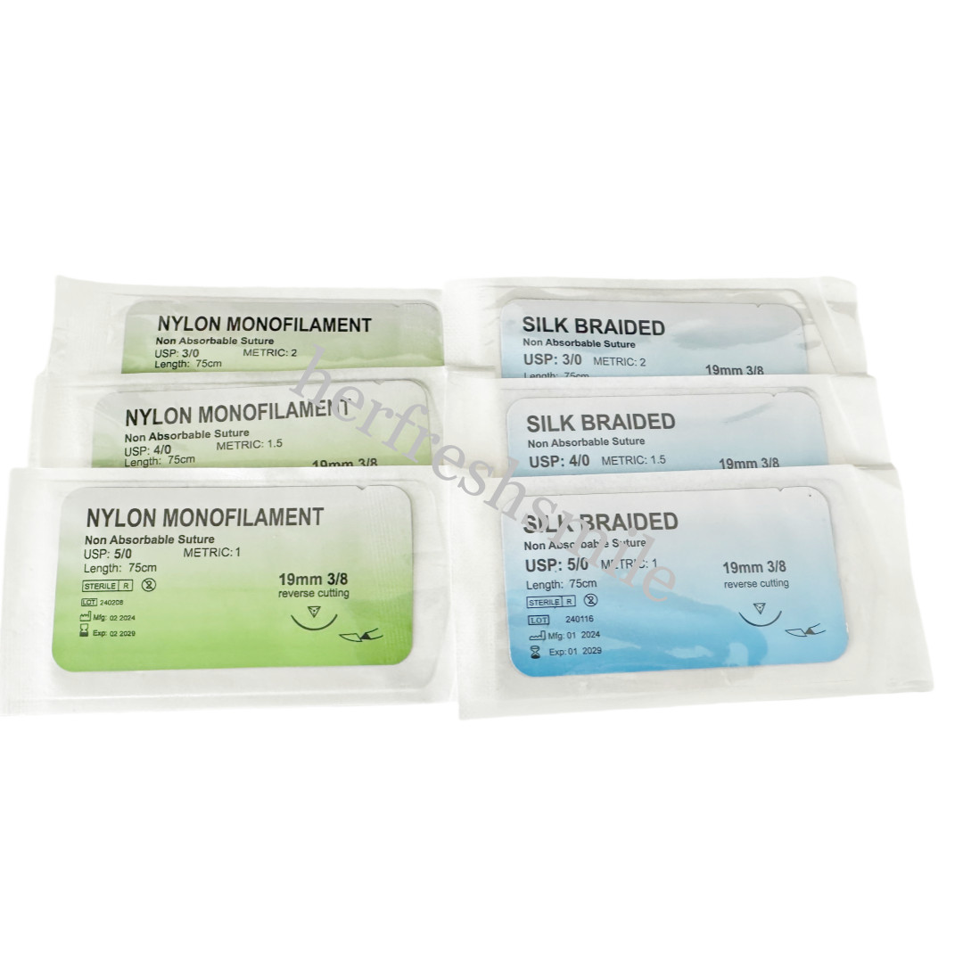 Dental Study Suture Practice Silk Sutures Braided Reverse Needle Train Test