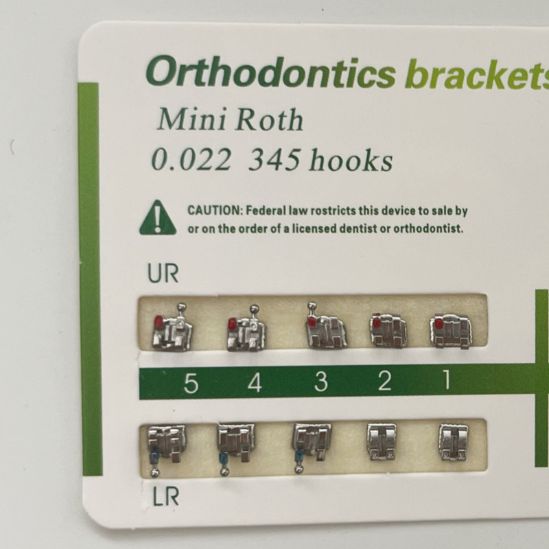 10 Packs Dental Orthodontic Metal Brackets Braces Mini Roth.022 Hooks 345 CE