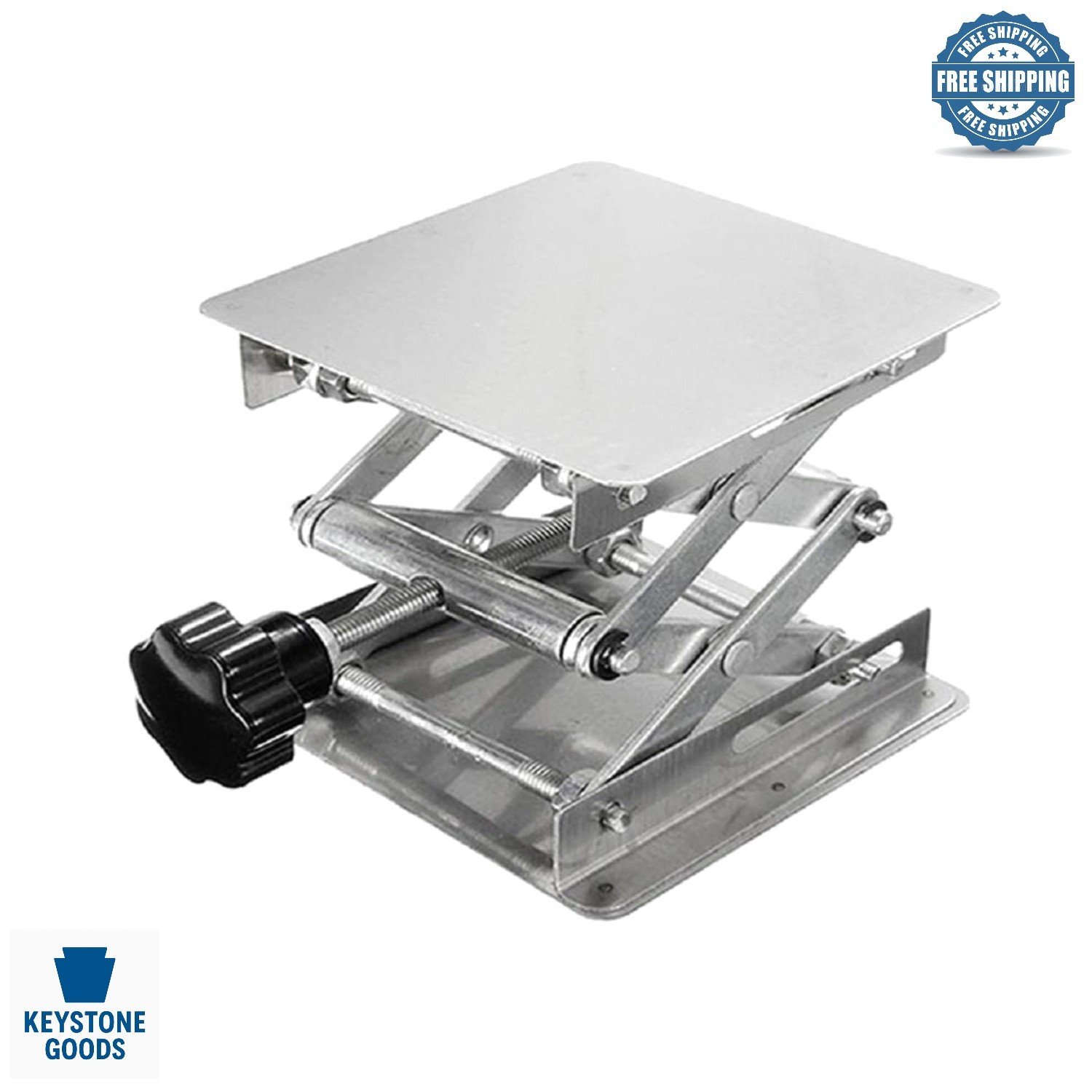 Stainless Steel Lab Jack Stand – Adjustable, Corrosion-Resistant, 4×4 inch
