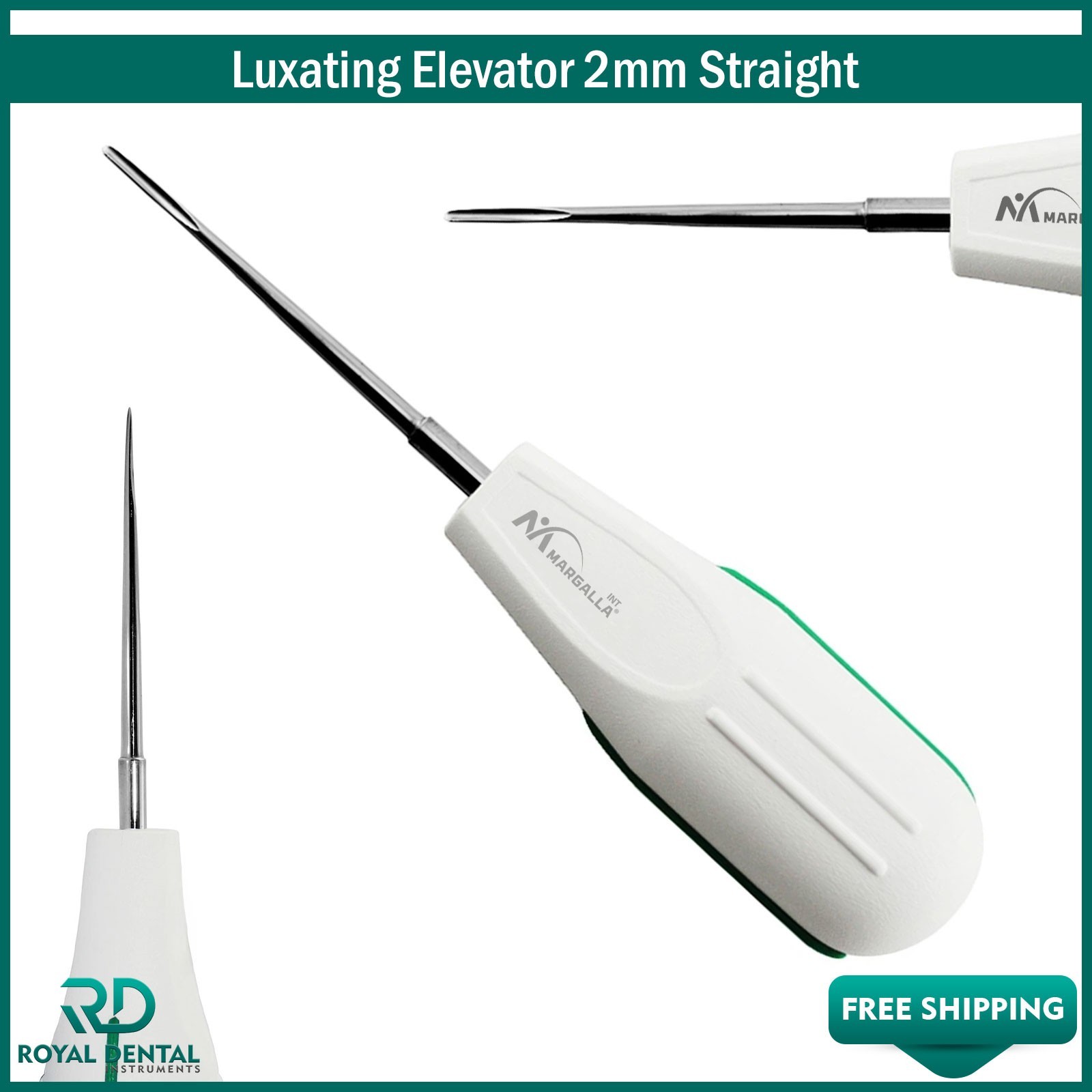 White Dental Root Elevator 2 mm Straig Oral Surgery PDL Luxating Tooth loosening