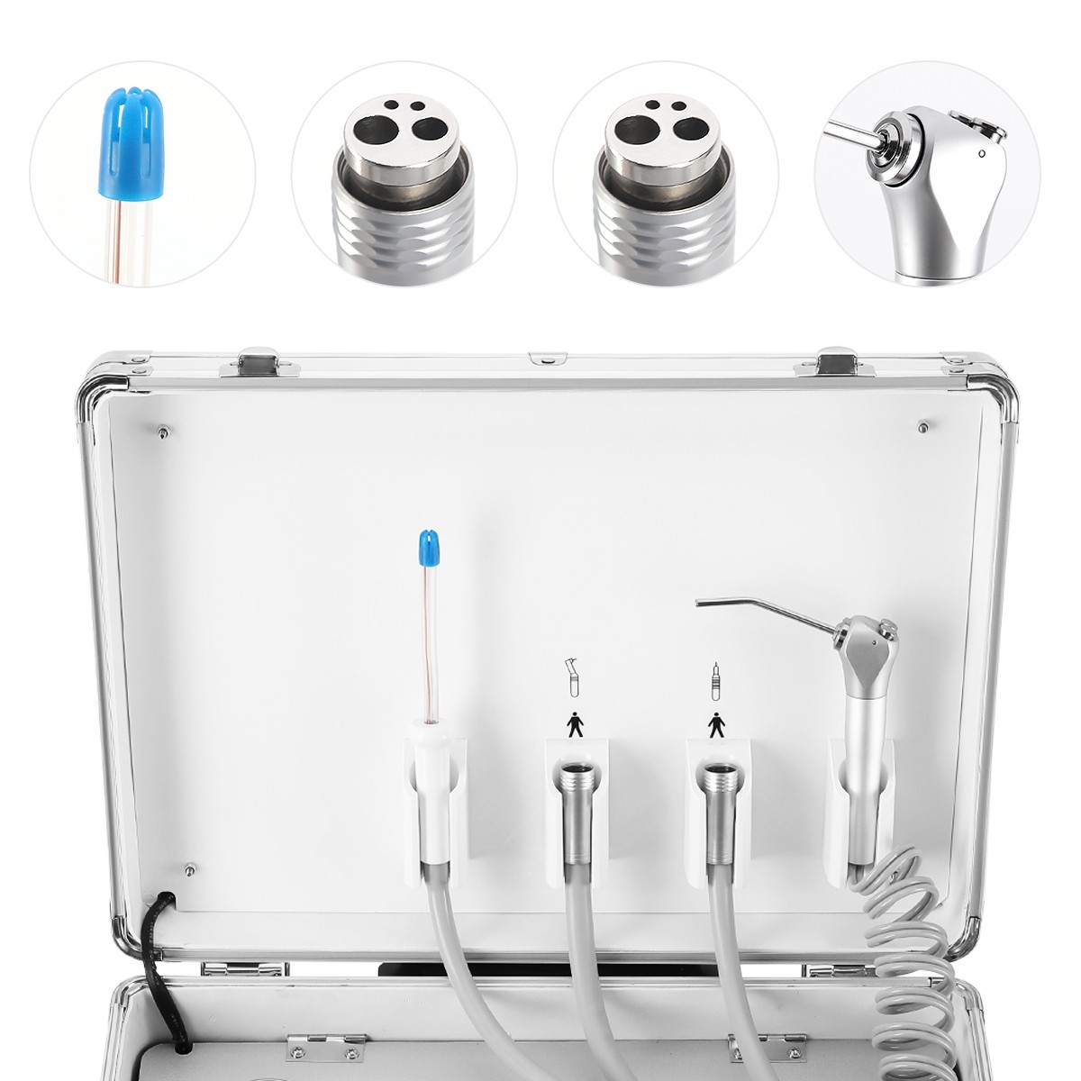 Dental Mobile Delivery Unit Air Compressor 3 Way Syringe Portable Suction 4 Hole