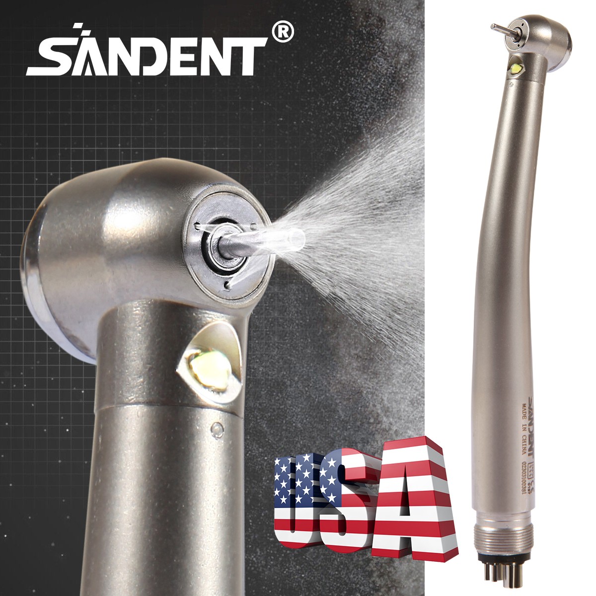 1-5X E-generator LED Turbine Dental Fiber Optic Handpiece 4Hole Big Mini Head ST