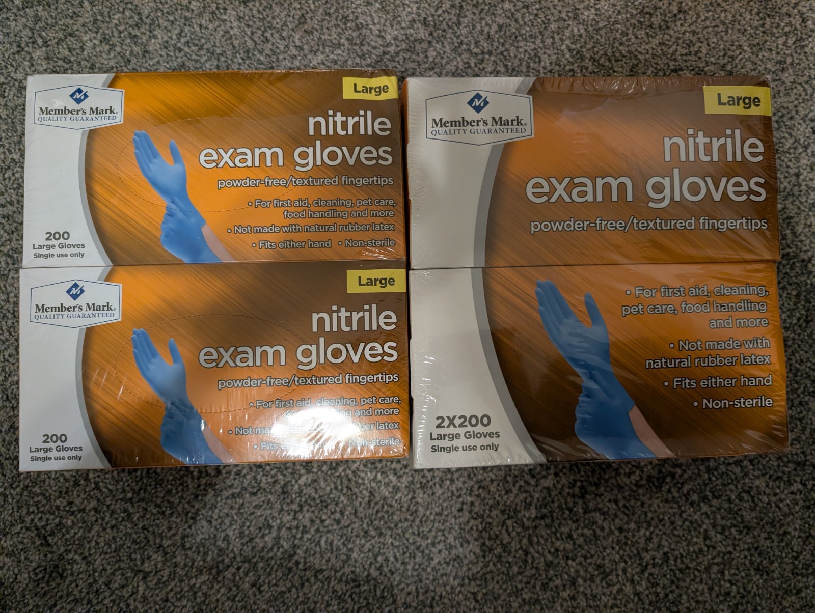 Member’s Mark Nitrile Exam Gloves Large Powder Free Textured Fingertips – 800 Ct