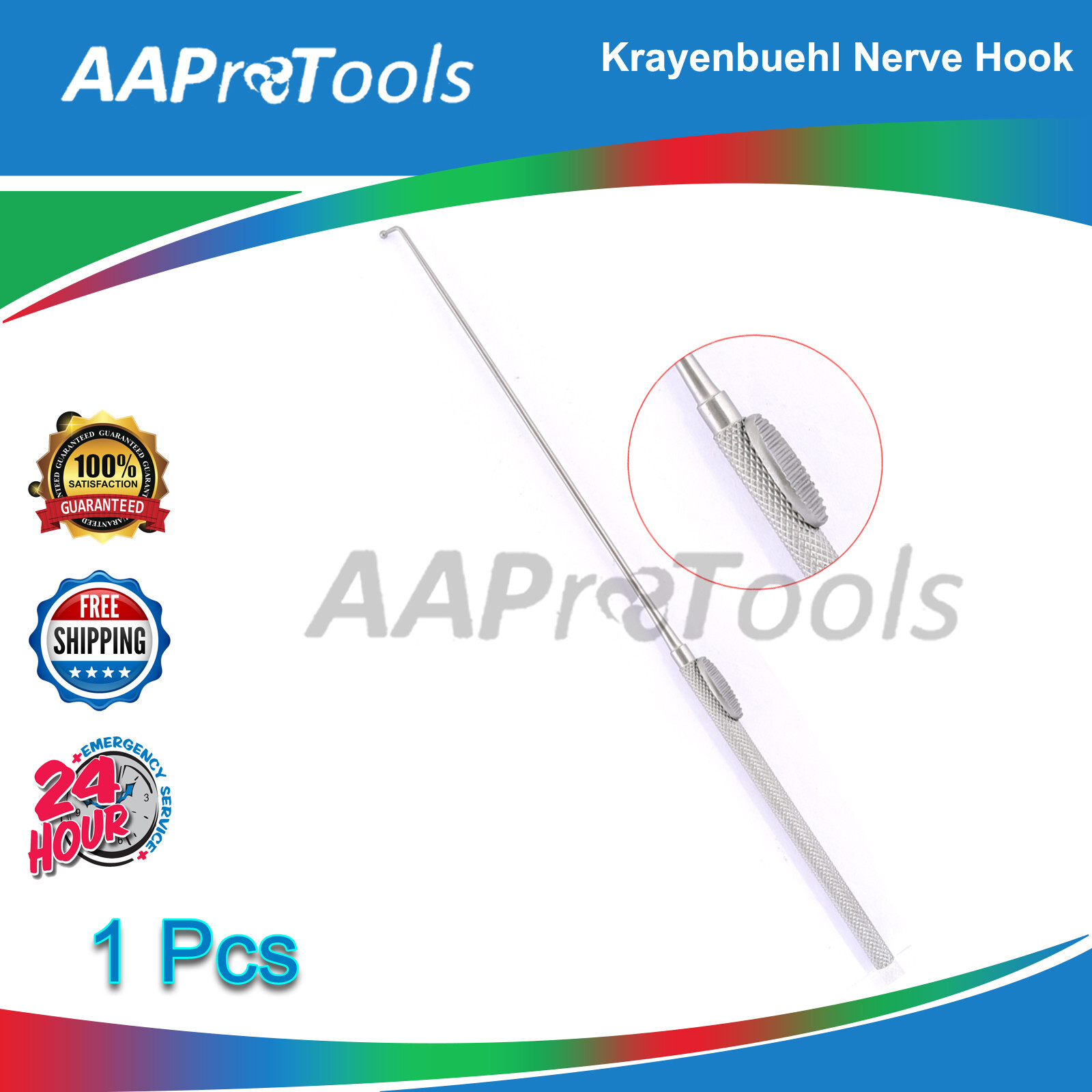 Krayenbuehl Micro Nerve Hook Retractor,90 degree Ball Tip,9″ Grade Steel instru.