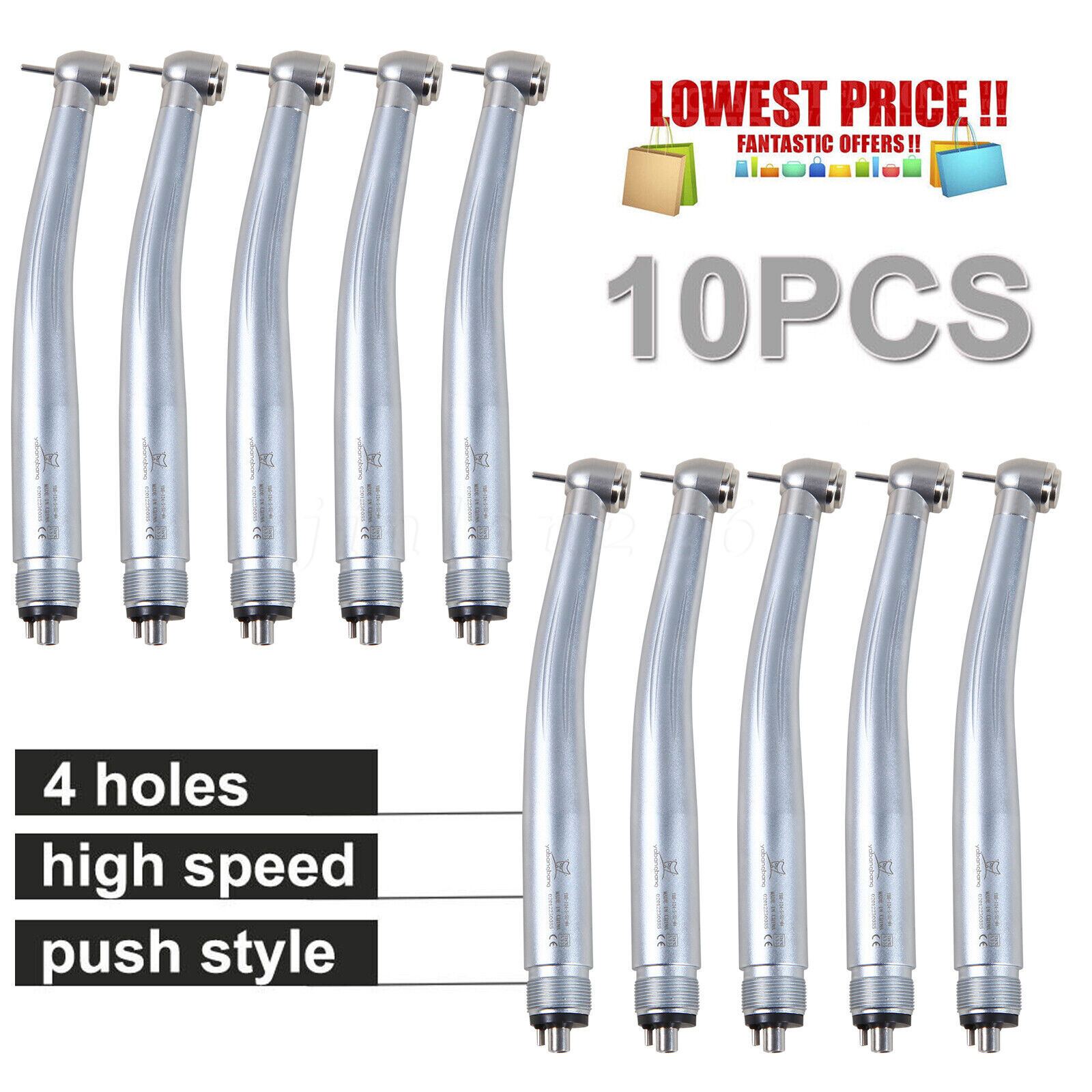 1-10 X NSK PANA MAX Style Dental High Speed Handpiece Push Button 4HOLE Turbine